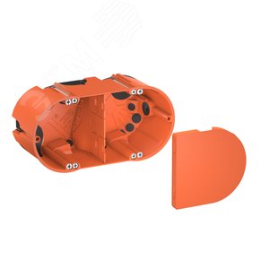 Коробка монтажная двойная 139x68, глубина 61 мм для полых стен с мембранными вводами