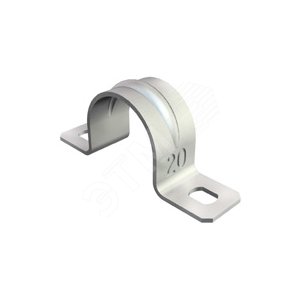 Крепежная скоба металл. двухлапковая 19mm