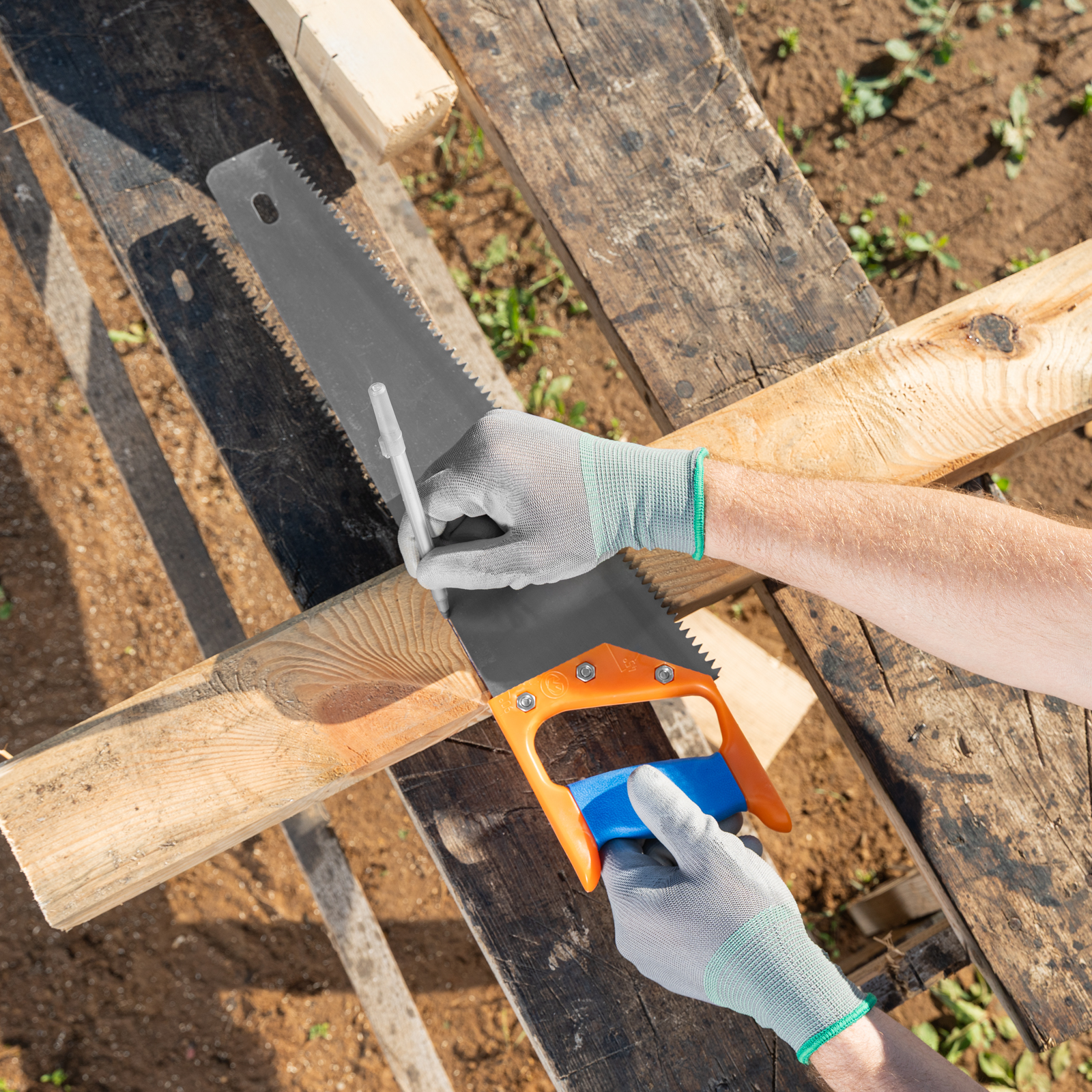 Ножовка по дереву, 400 мм, шаг зубьев 5 мм, пластиковая рукоятка