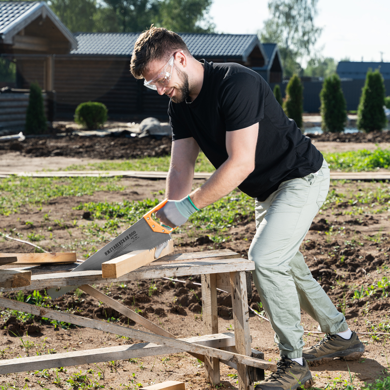 Ножовка по дереву, 500 мм, шаг зубьев 8 мм, пластиковая рукоятка