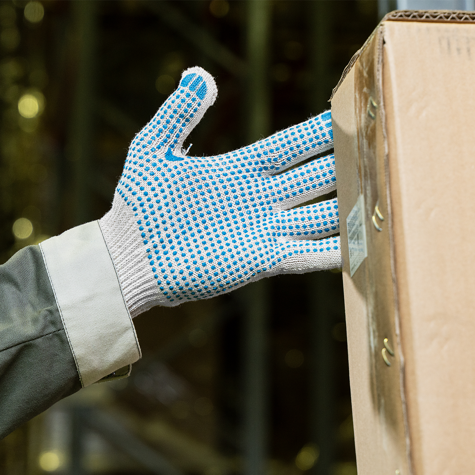 Перчатки х/б, ПВХ покрытие, "Точка", 10 класс, стикер