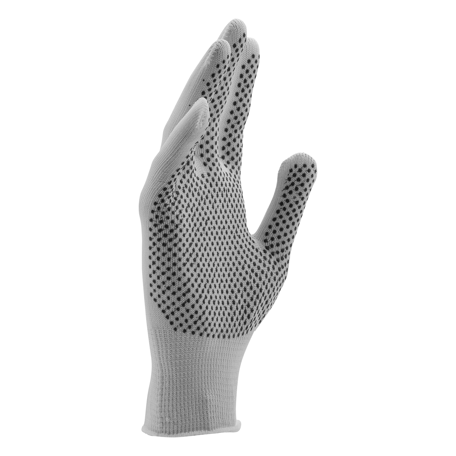 Перчатки Нейлон, ПВХ точка, 13 класс, белые, L