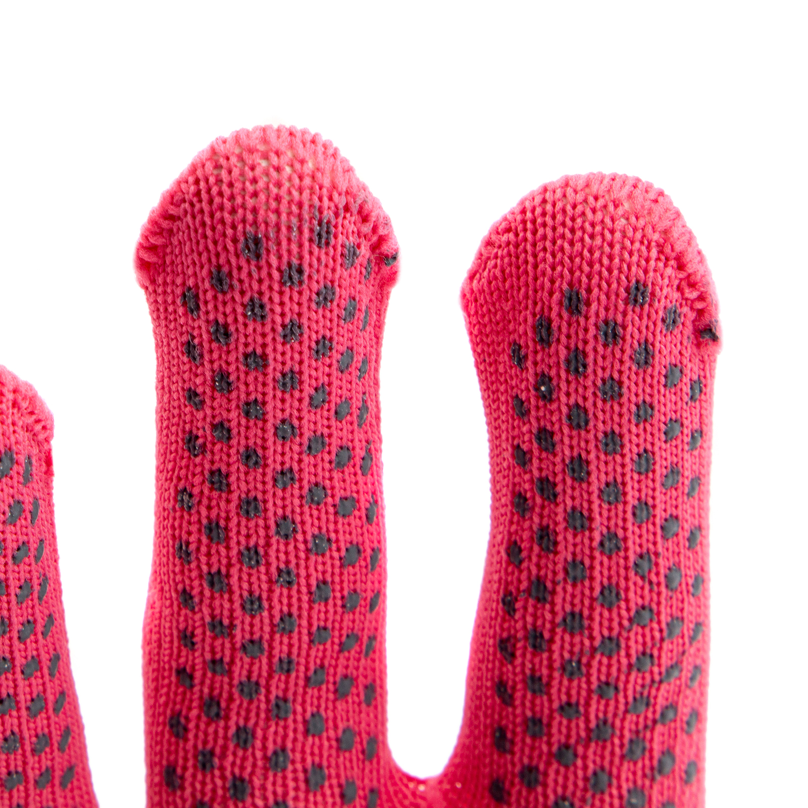 Перчатки Нейлон, ПВХ точка, 13 класс, цвет розовая фуксия, L