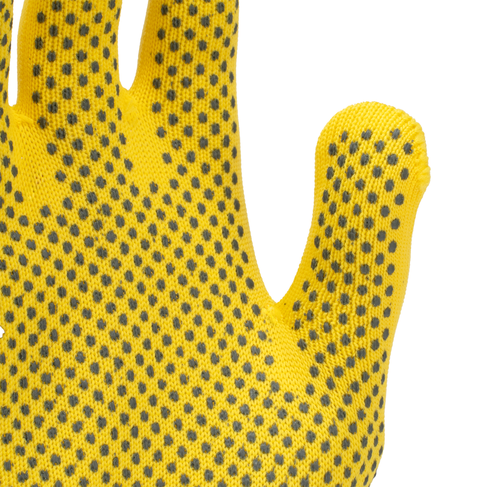 Перчатки Нейлон, ПВХ точка, 13 класс, цвет лимон, L