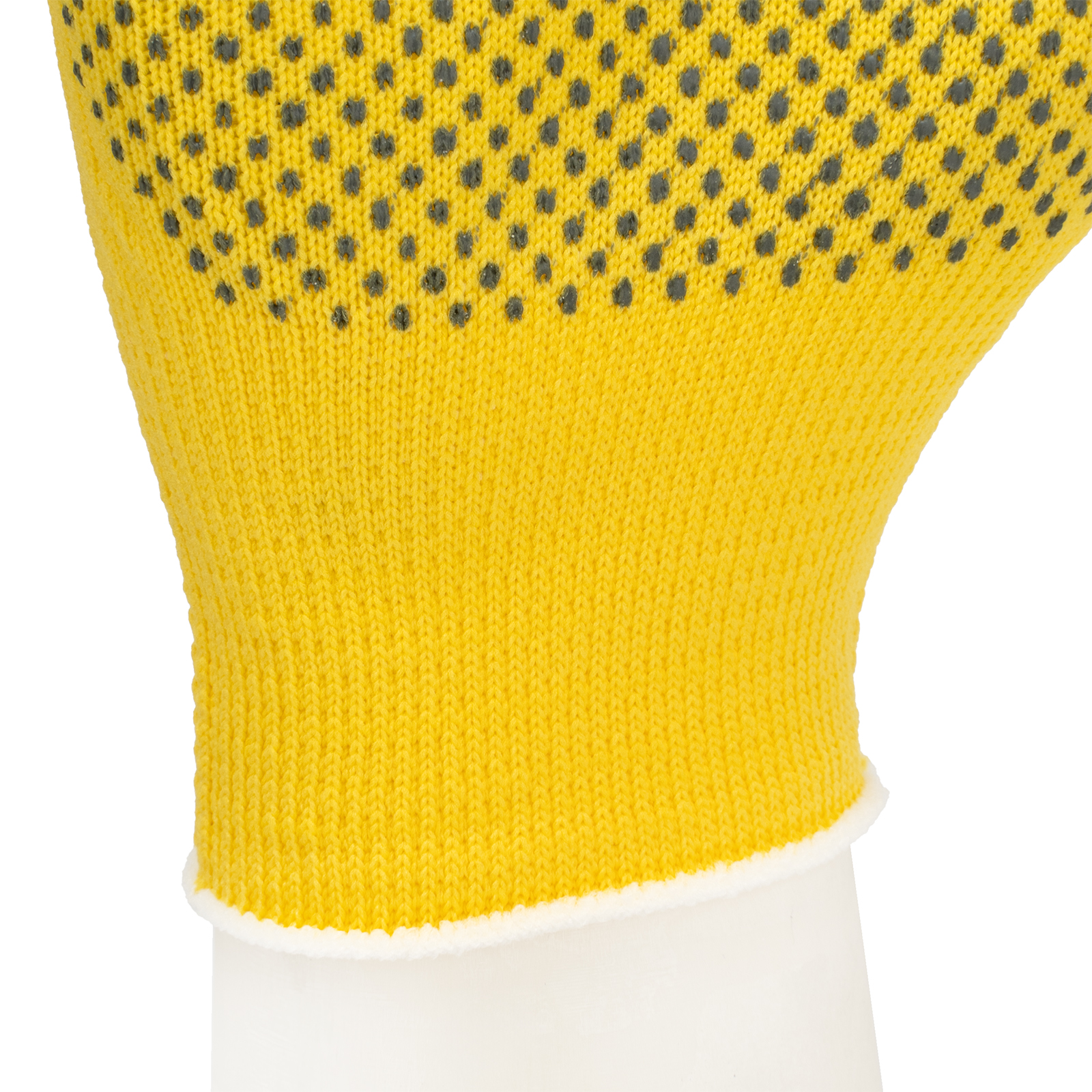 Перчатки Нейлон, ПВХ точка, 13 класс, цвет лимон, L