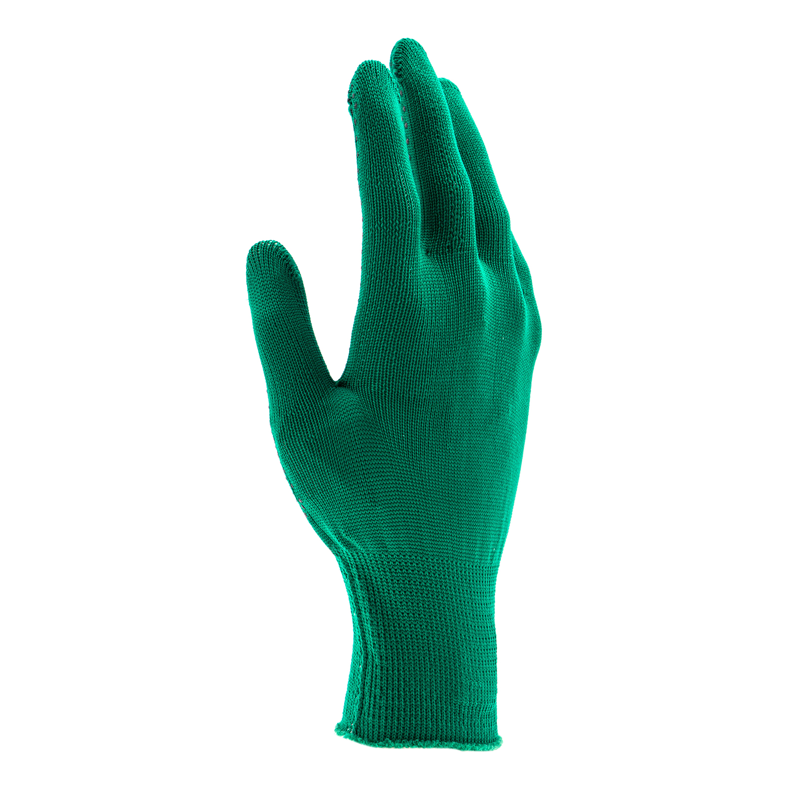 Перчатки Нейлон, ПВХ точка, 13 класс, цвет изумрудный, L