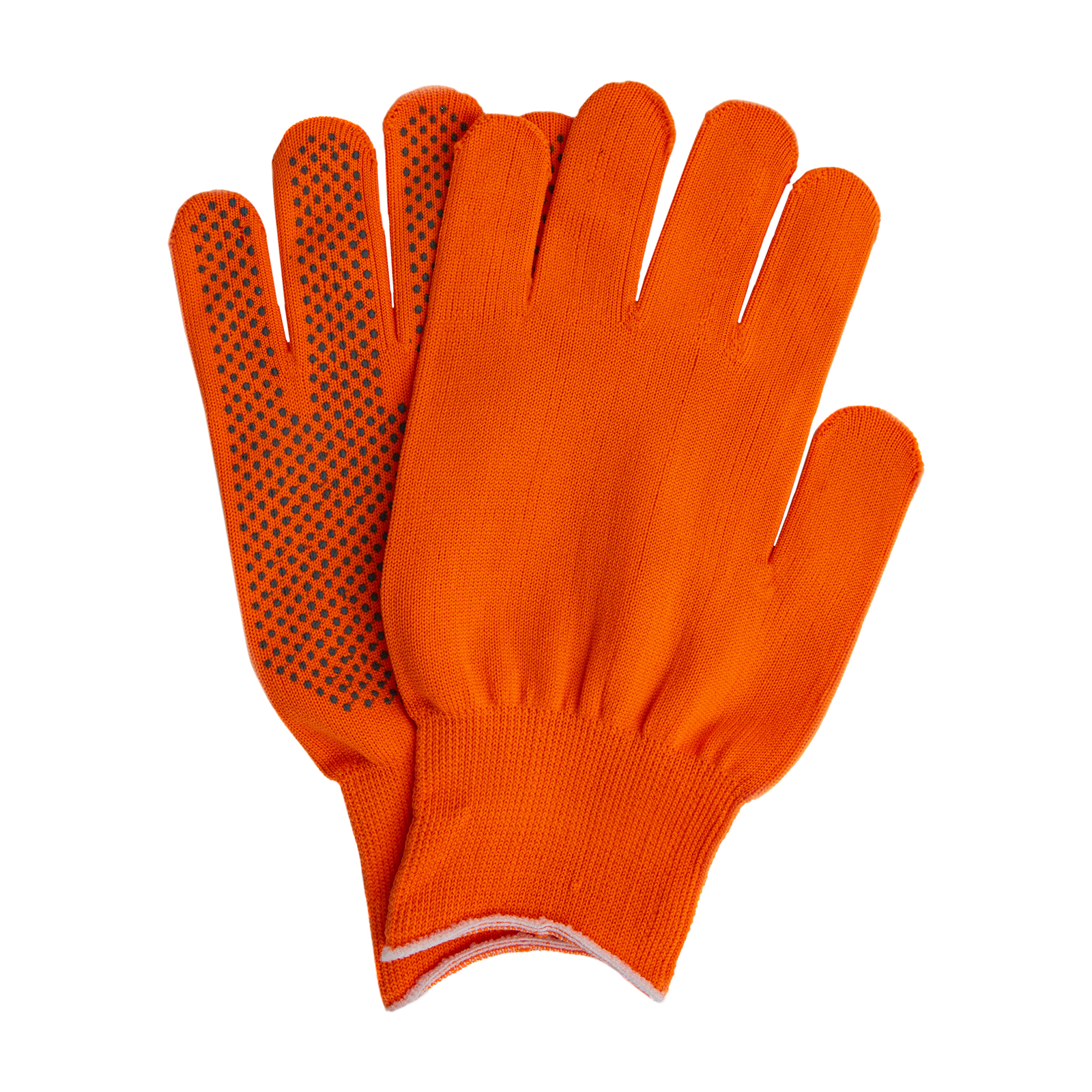Перчатки Нейлон, ПВХ точка, 13 класс, оранжевые, XL