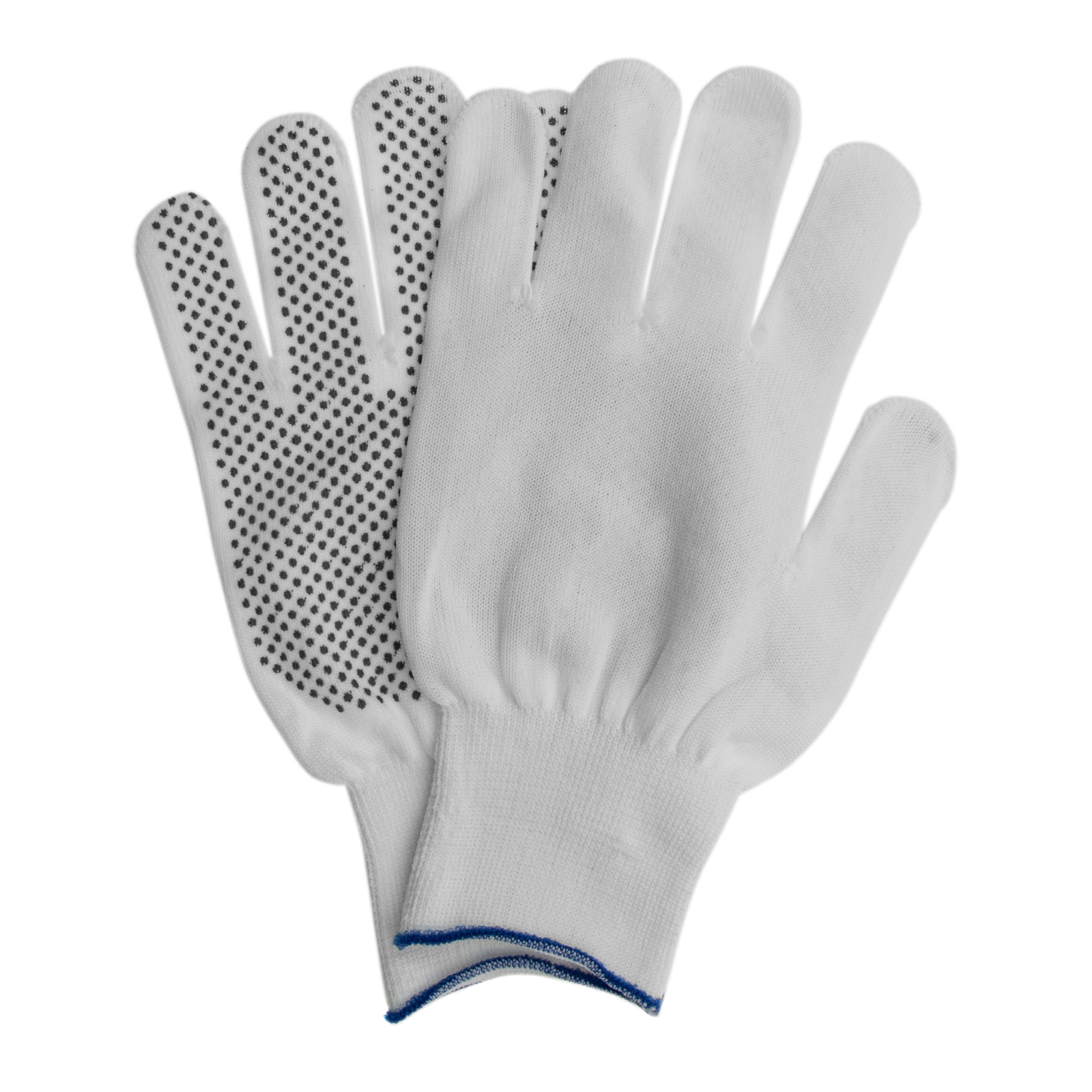 Перчатки Нейлон, ПВХ точка, 13 класс, белые, XL