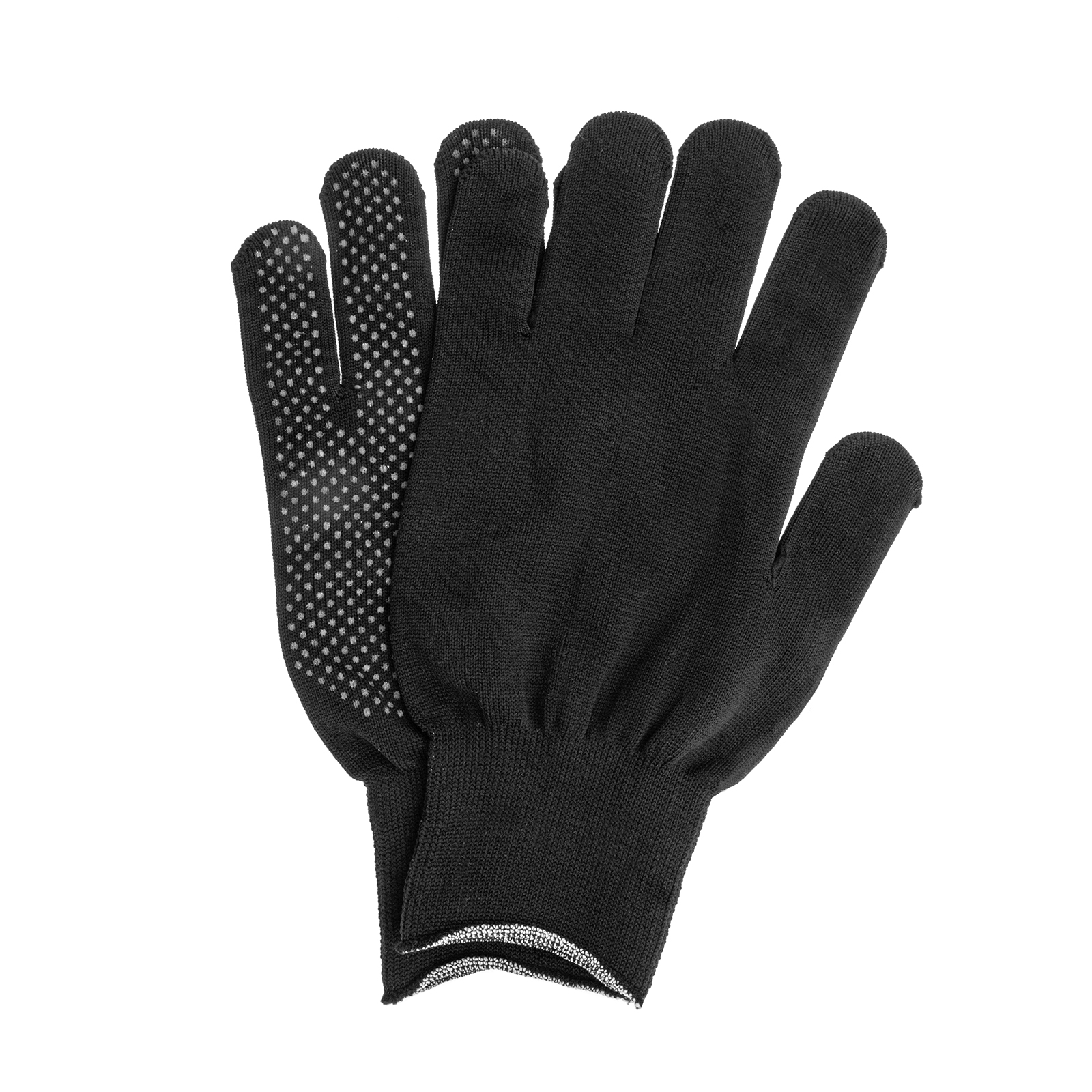 Перчатки Нейлон, ПВХ точка, 13 класс, черные, XL