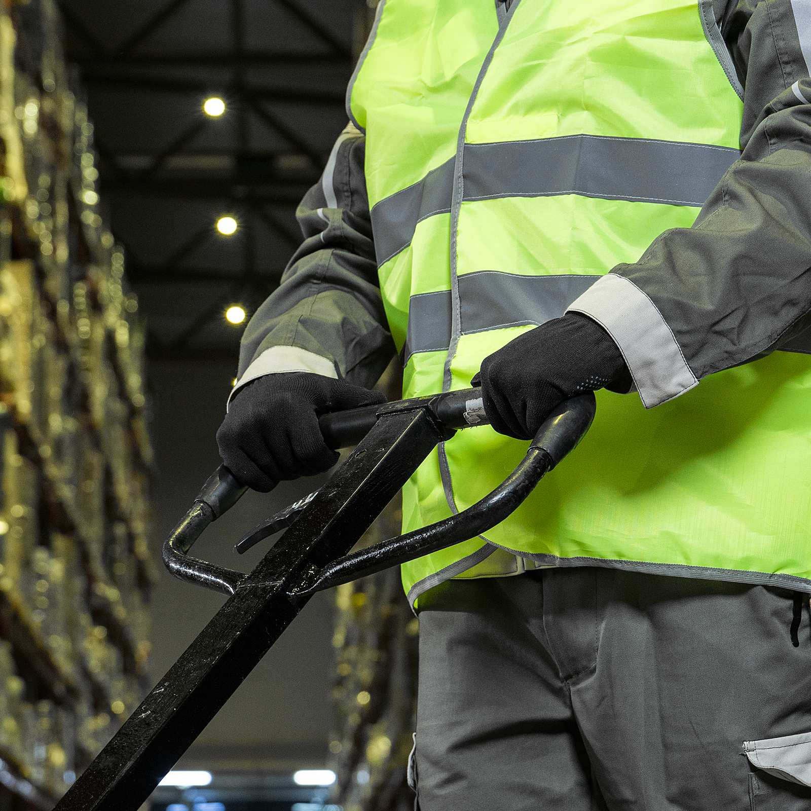 Перчатки Нейлон, ПВХ точка, 13 класс, черные, XL