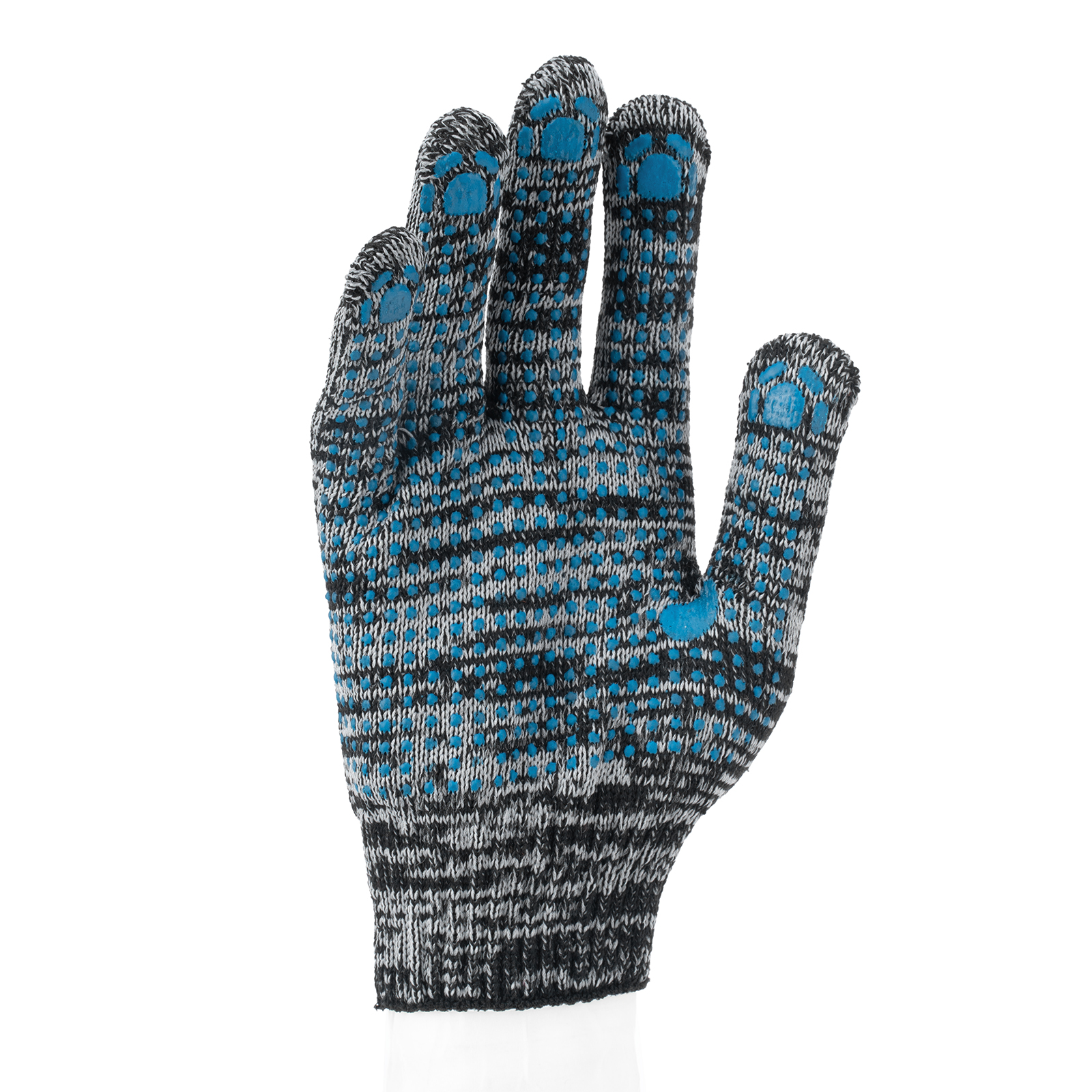 Перчатки х/б, меланж, ПВХ покрытие, "Точка", 10 класс