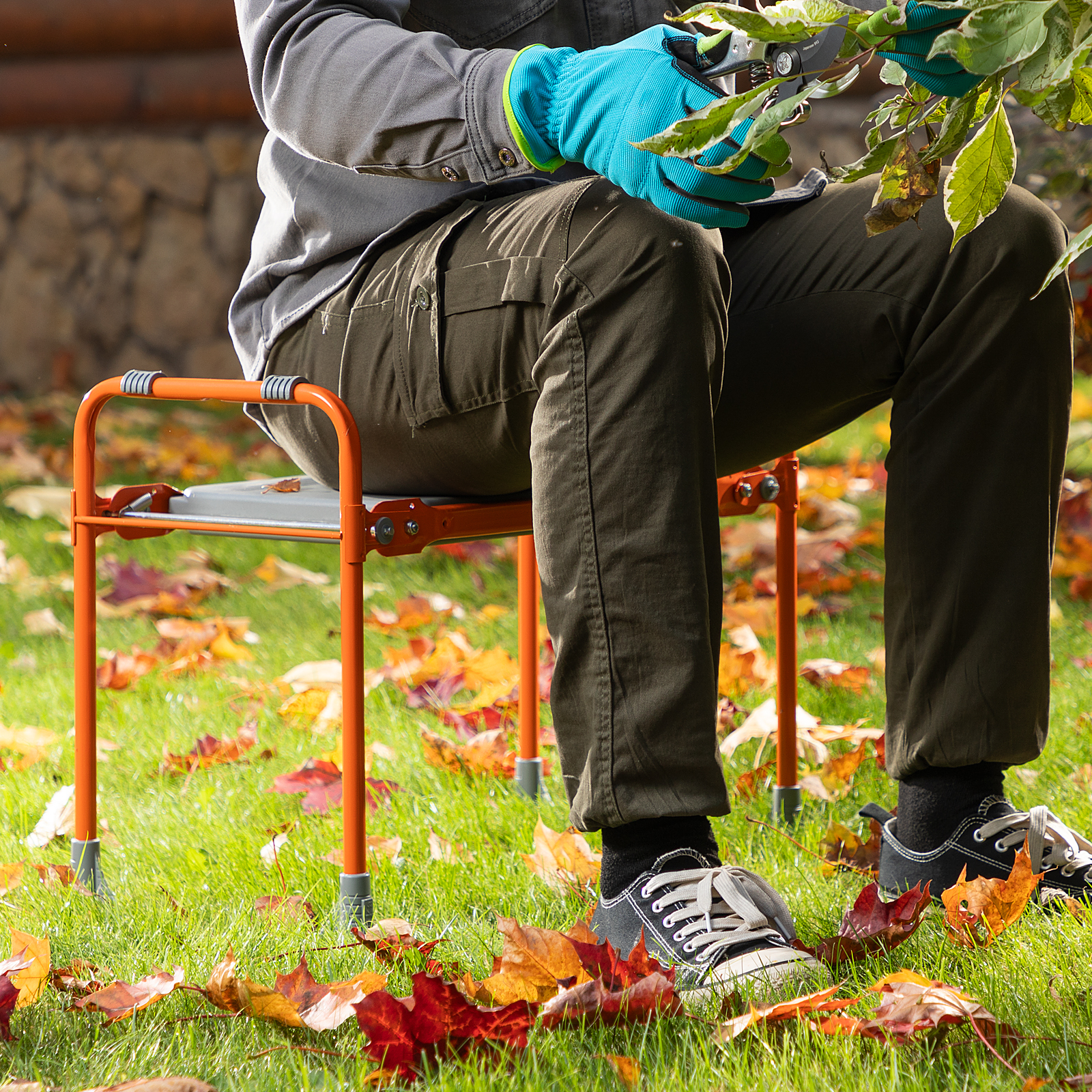 Скамейка садовая Nika, оранжевая,