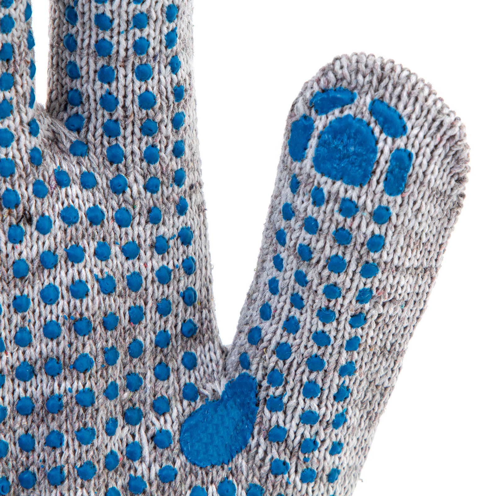 Перчатка х/б, ПВХ покрытие, "Точка", серый меланж, 10 класс