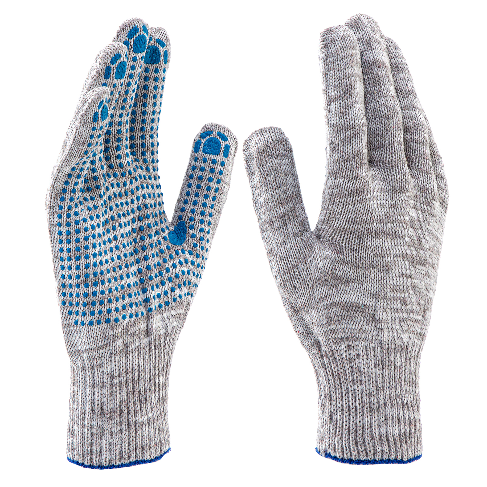 Перчатка х/б, ПВХ покрытие, "Точка", серый меланж, 10 класс