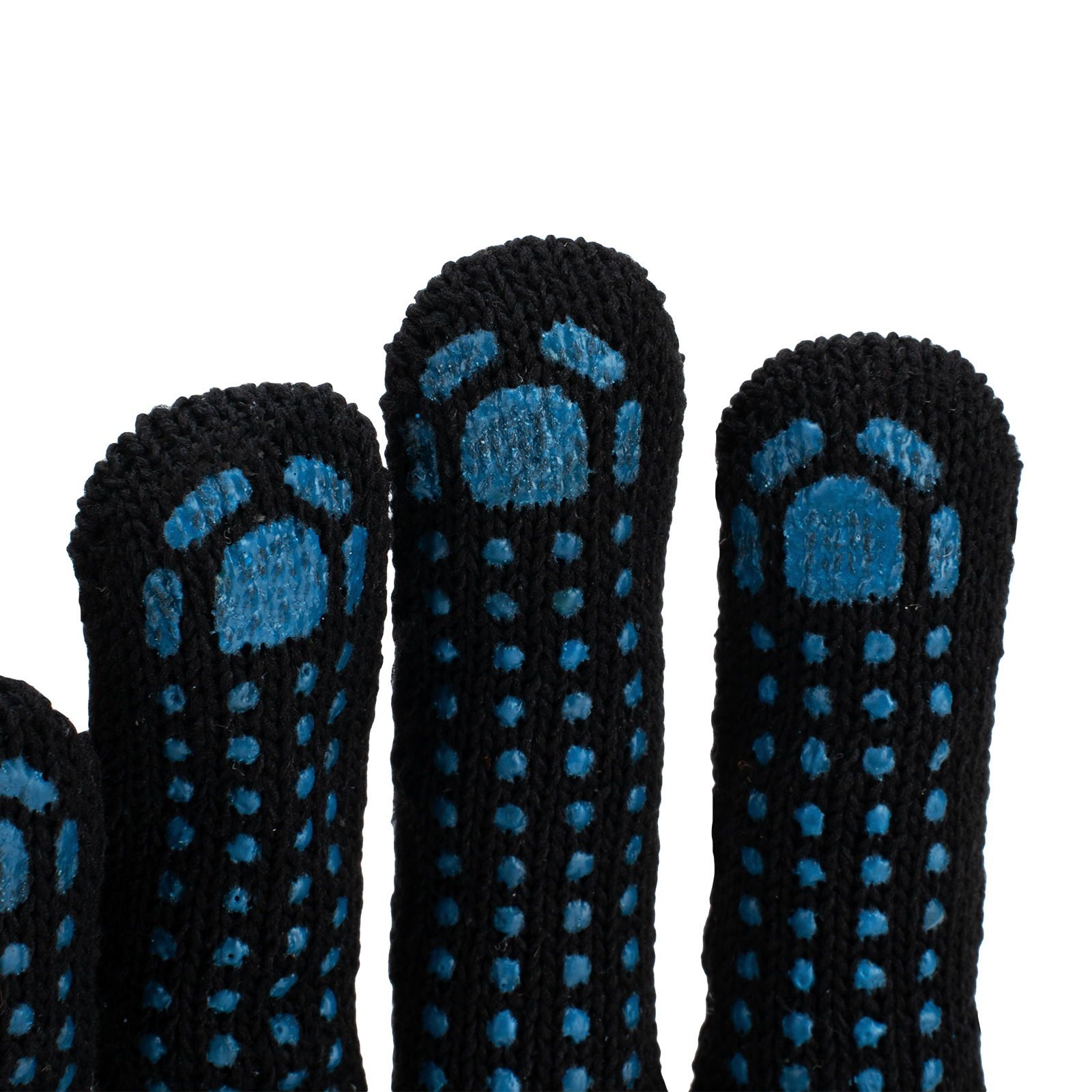 Перчатки трикотажные, ПВХ-покрытие "Точка", 10 класс, черные