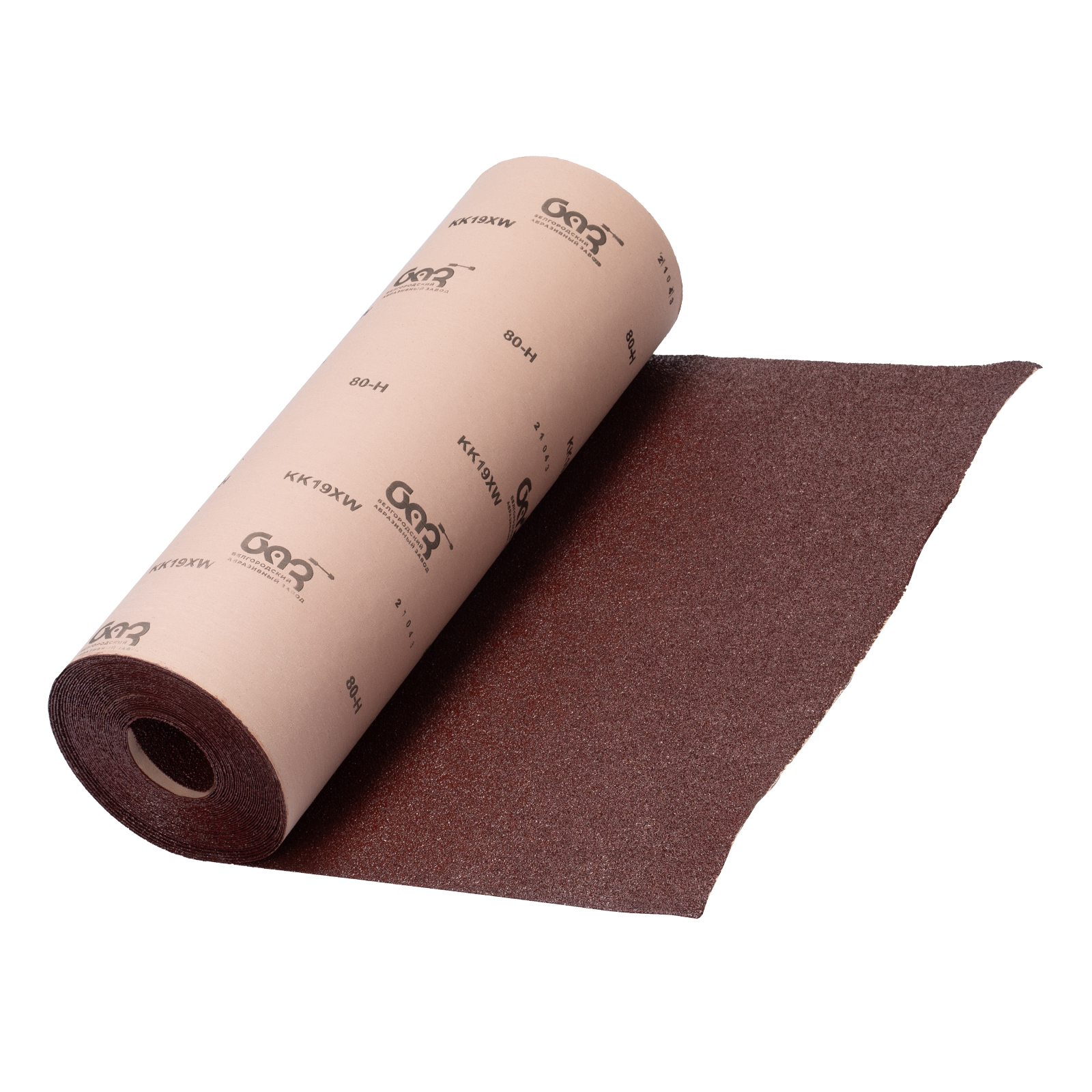Шкурка на тканевой основе, зернистость № 80, 775 мм х 20 м, "БАЗ"