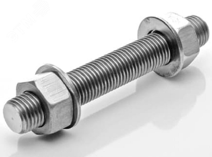 Шпилька 5/8''-11UNCх110 SA193 Gr.B7 ASME B18.31.2 с 2мя гайками 5/8''-11UNC SA194 Gr.2H ASME B18.2.2 и 2мя шайбами 5/8'' CS ASME B18.22.1