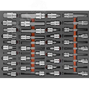 OMT42STE Набор насадок торцевых 1/2" DR, со вставками-битами TORX® T20-T70 в EVA ложементе 280х375 мм, 42 предмета