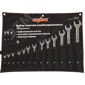 OMT16S Набор ключей гаечных комбинированных в сумке, 8-32 мм, 16 предметов