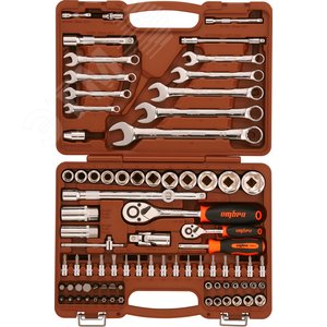 OMT82S Набор инструмента универсальный 1/4", 1/2"DR, 82 предмета