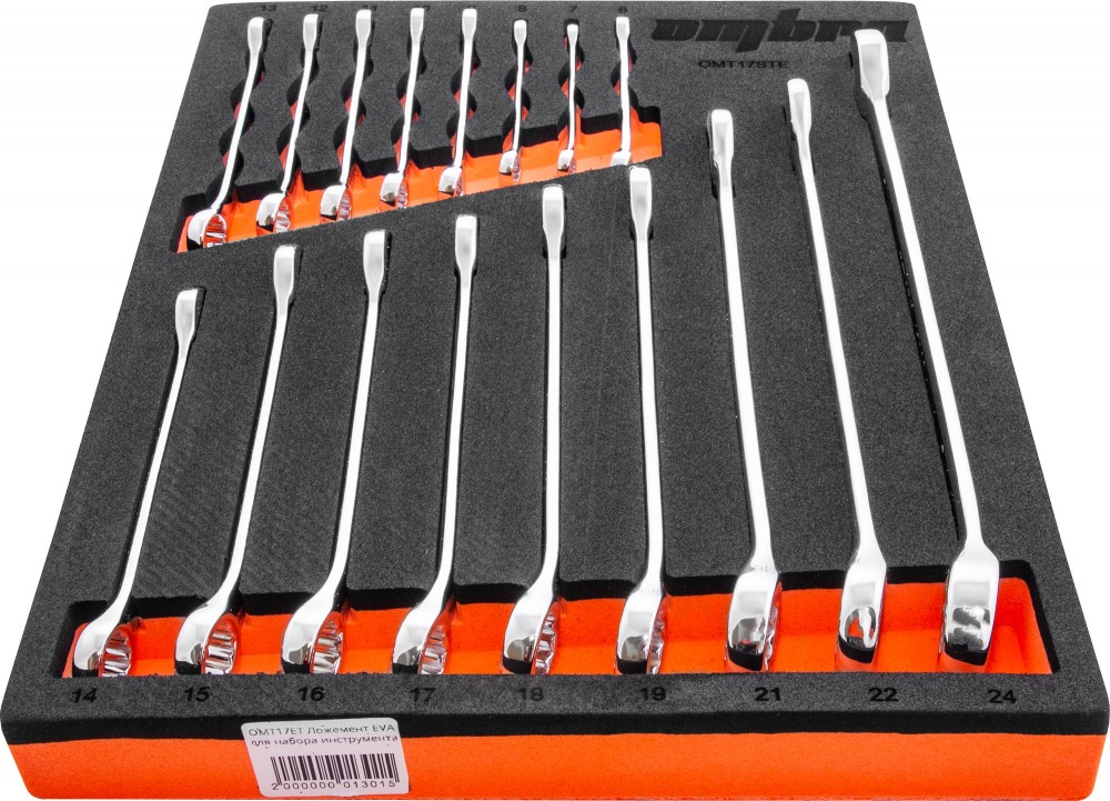OMT17STE Набор ключей комбинированных 6-24 мм в EVA ложементе 280х375 мм, 17 предметов