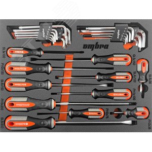 OMT29STE Набор отверток стержневых ROUND GRIP и торцевых ключей в EVA ложементе 280х375 мм, 29 предметов