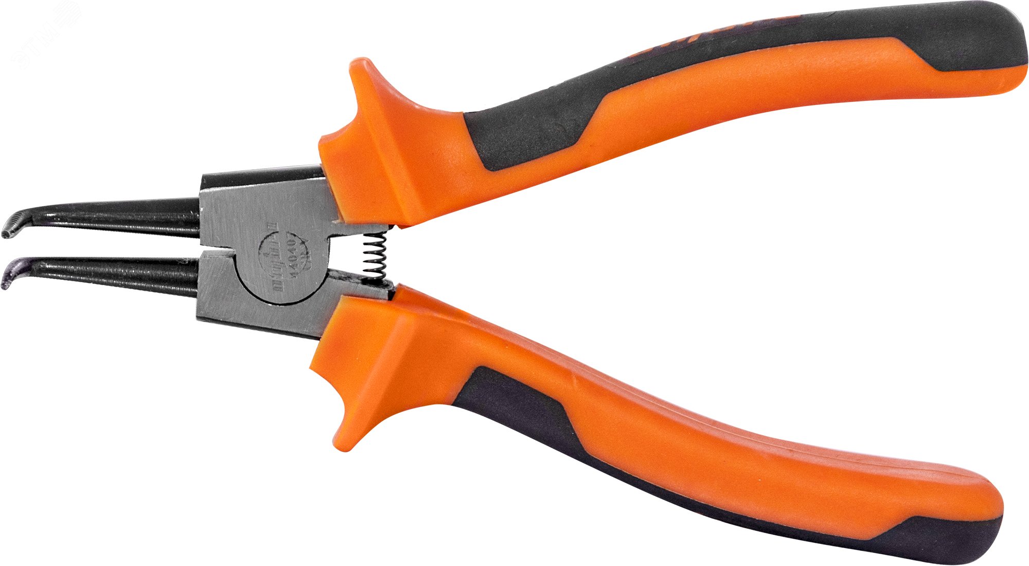 440207 Щипцы загнутые 90°  для стопорных колец с двухкомпонентными рукоятками, сжим, 180 мм, 5-32 мм