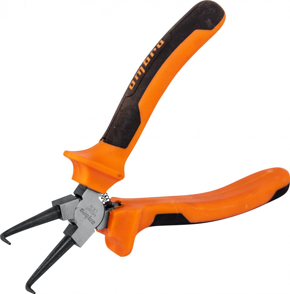 440207 Щипцы загнутые 90°  для стопорных колец с двухкомпонентными рукоятками, сжим, 180 мм, 5-32 мм