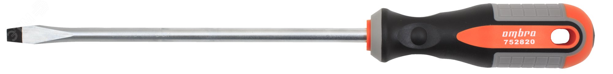 752820 Отвертка стержневая шлицевая ROUND GRIP, SL8x200 мм