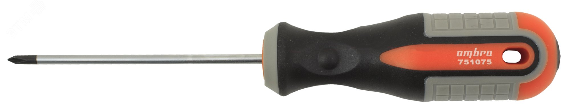 751075 Отвертка стержневая крестовая ROUND GRIP, PH0x75 мм