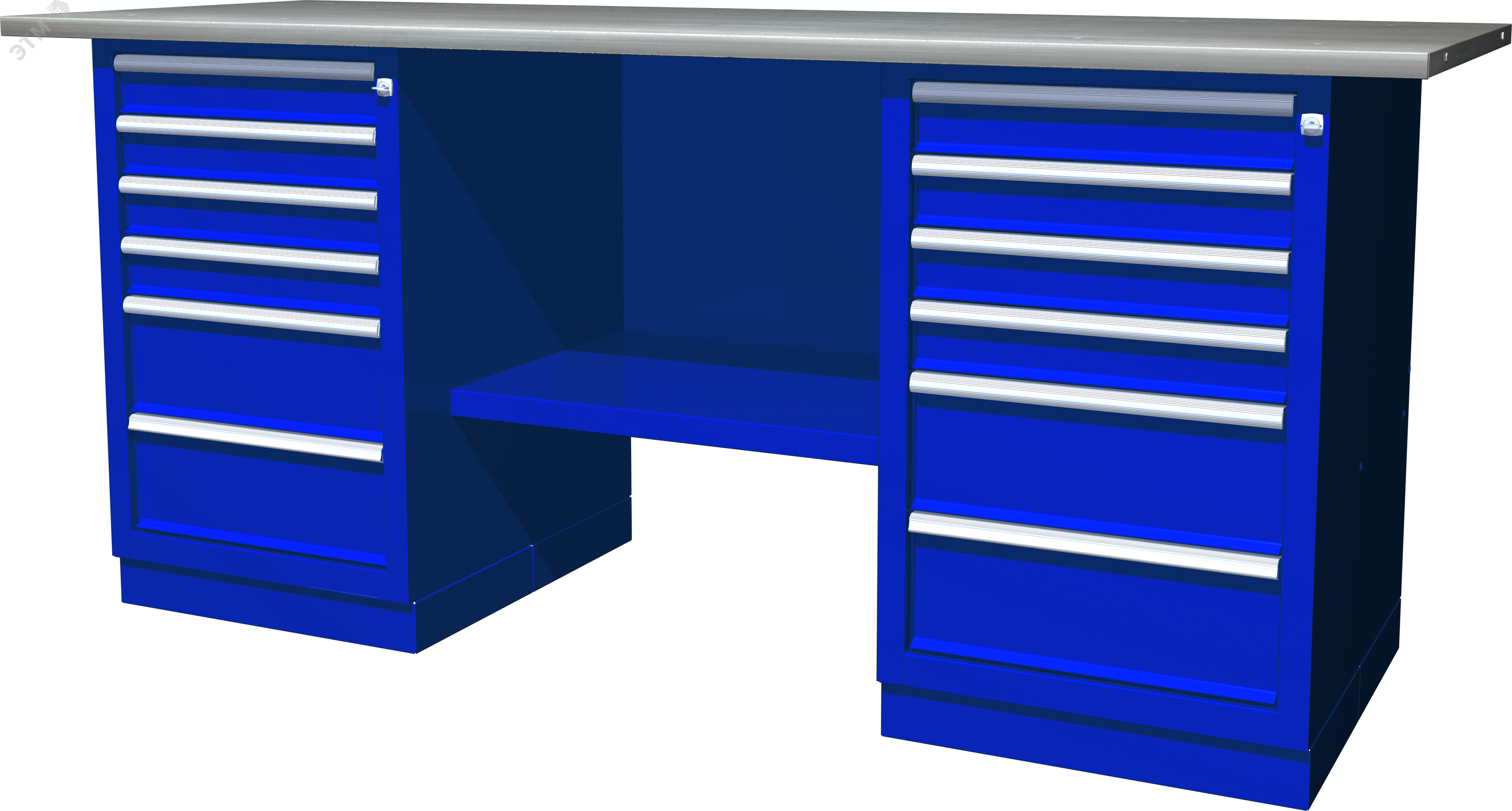 OWB2-66 Верстак с двумя тумбами, тумбы по 6 ящиков, 1900х686х820 мм