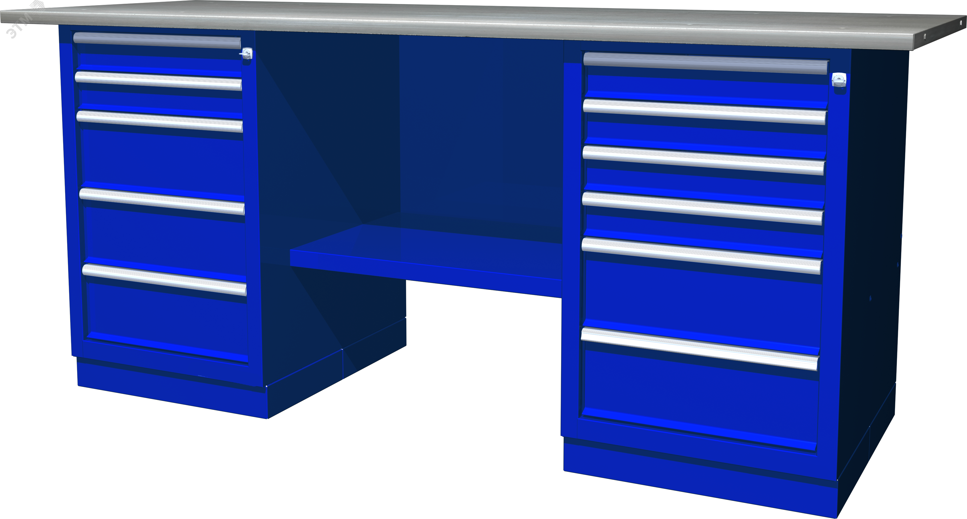 OWB2-56 Верстак с двумя тумбами, тумба с 5 ящиками и тумба с 6 ящиками, 1900х686х820 мм