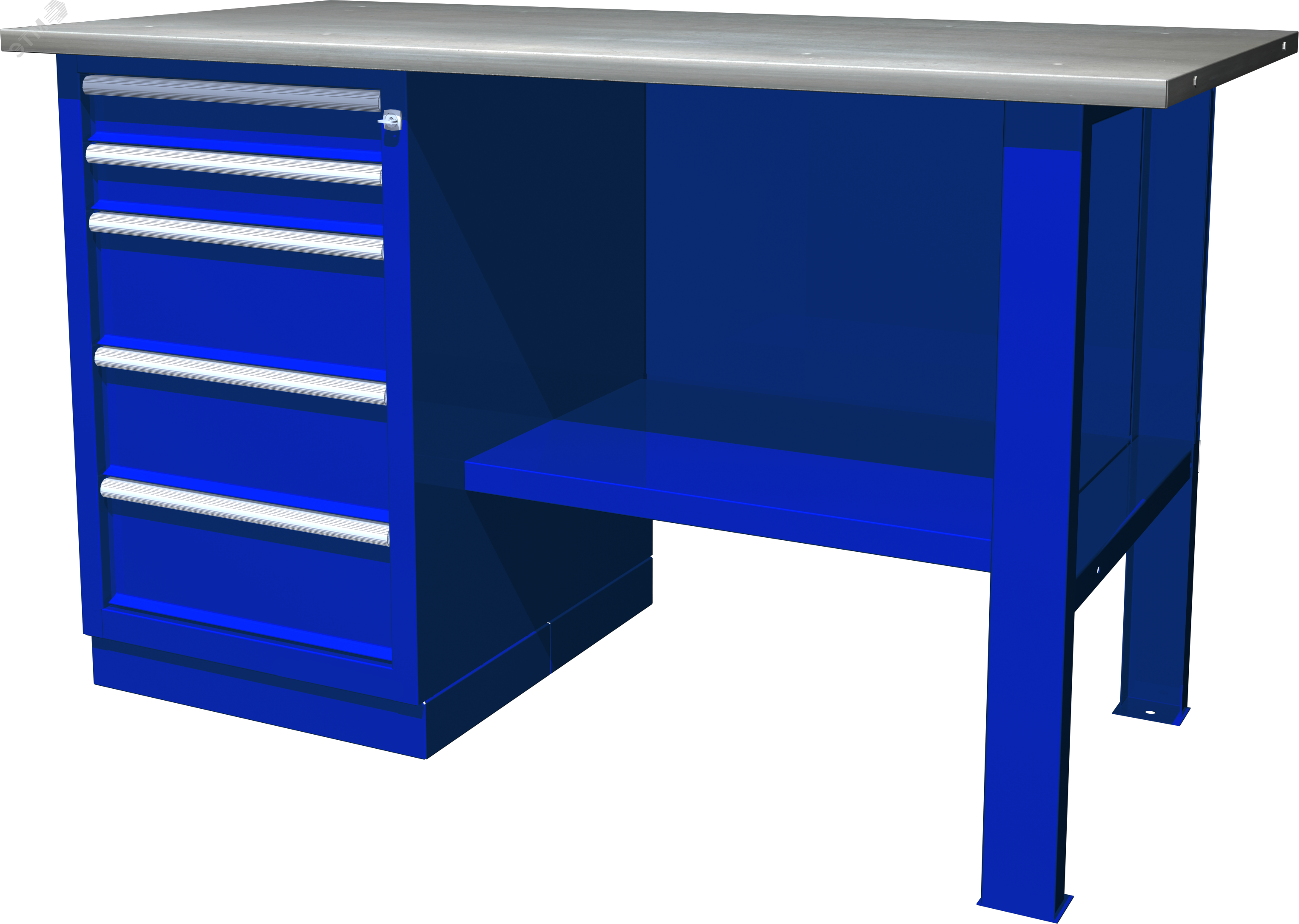 OWB1-50 Верстак с одной тумбой, тумба с 5 ящиками, 1390х686х820 мм