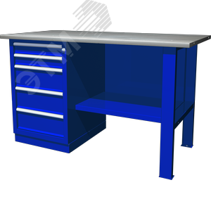 OWB1-50 Верстак с одной тумбой, тумба с 5 ящиками, 1390х686х820 мм