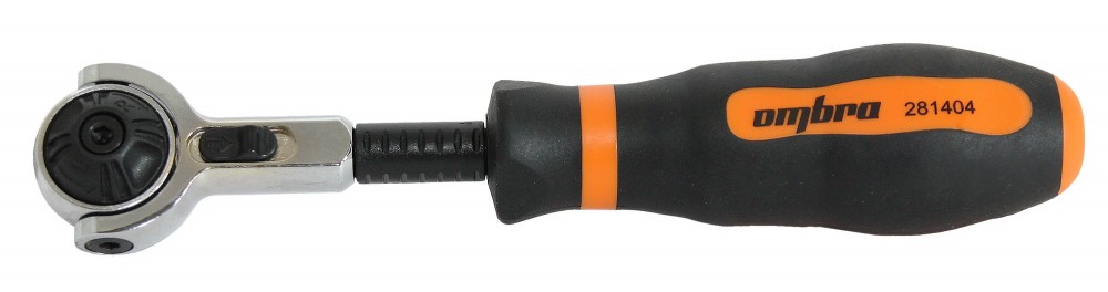 281404 Рукоятка трещоточная 1/4"DR, с шарнирной головкой, 100 зубцов, 180 мм