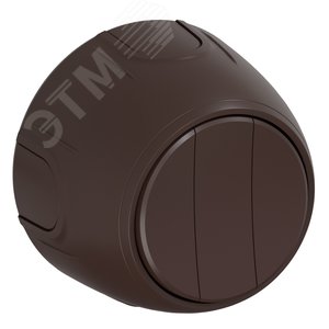 Выключатель тройной  Rotondo, цвет коричневый