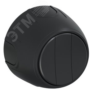 Выключатель тройной  Rotondo, цвет черный