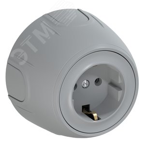 Розетка с заземлением  Rotondo, винтовые контакты, цвет серый