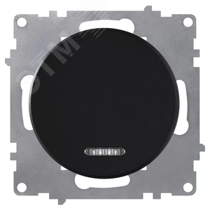 Выключатель одинарный с подсветкой, цвет чёрный (серия Florence)