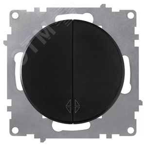 Переключатель двойной, цвет чёрный (серия Florence)