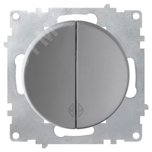 Переключатель двойной, цвет серый (серия Florence)