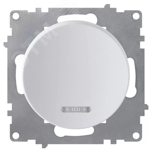 Выключатель одинарный с подсветкой, цвет белый (серия Florence)