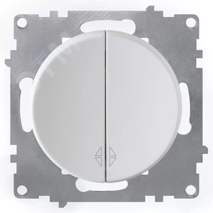 Переключатель двойной, цвет белый (серия Florence)