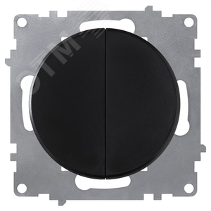 Выключатель двойной, цвет чёрный (серия Florence)