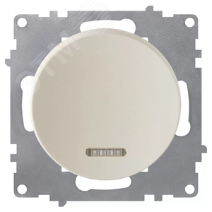 Выключатель одинарный с подсветкой, цвет бежевый (серия Florence)