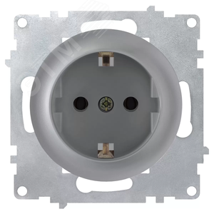 Розетка с заземлением, винтовые контакты, цвет серыйм (серия Florence)