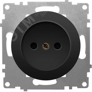 Розетка без заземления, винтовые контакты, цвет чёрный (серия Florence)