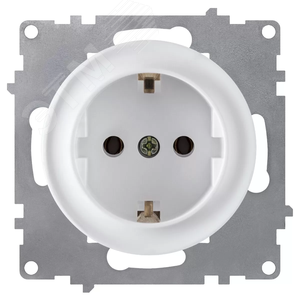 Розетка с заземлением, винтовые контакты, цвет белый (серия Florence)
