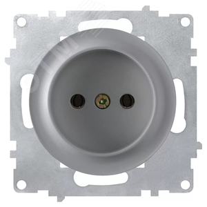 Розетка без заземления, винтовые контакты, цвет серый (серия Florence)