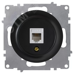 Розетка телефонная 1xRJ11, цвет чёрный (серия Florence)